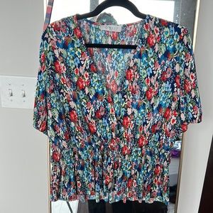 Floral Tie Waist Blouse